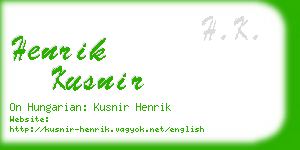 henrik kusnir business card